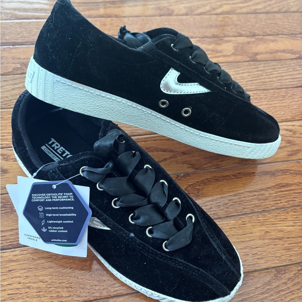 Tretorn Black Athletic Shoes with White Accents